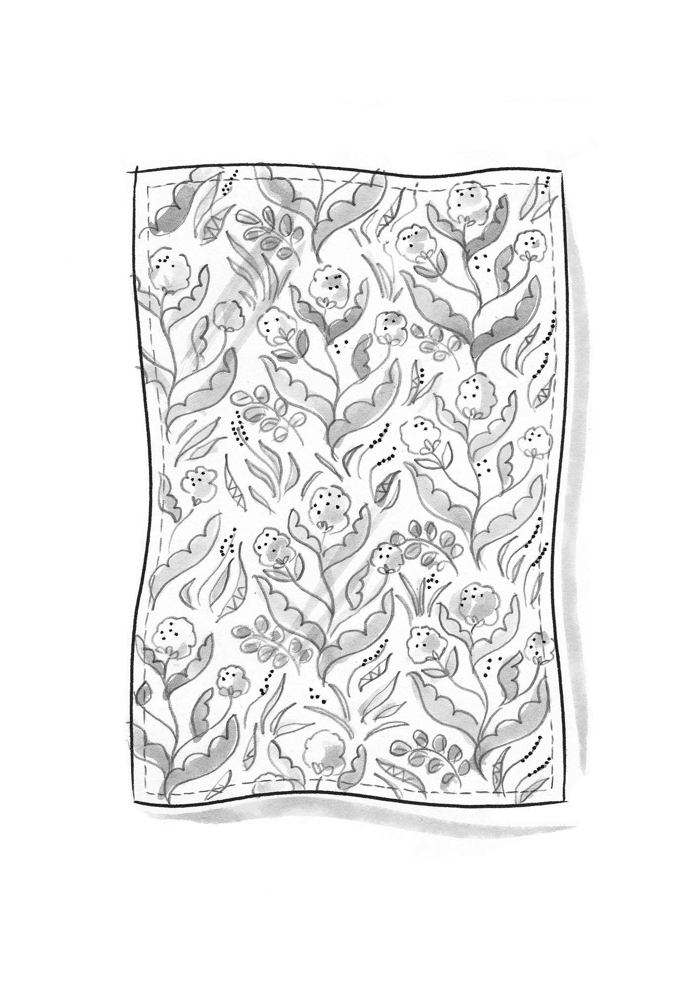 “Artichoke” organic cotton tablecloth coltsfoot