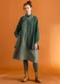 Woven “Asta” artist’s blouse in linen (dark green XS)