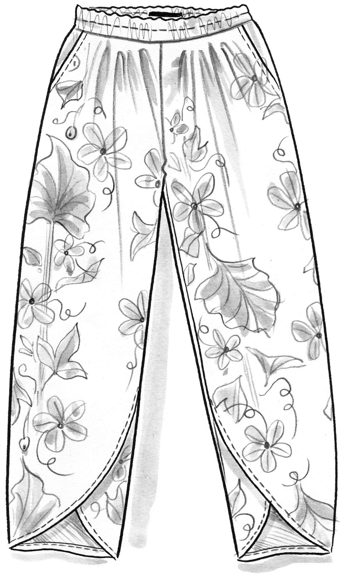 Vevd bukse «Gurka» i økologisk bomull / lin