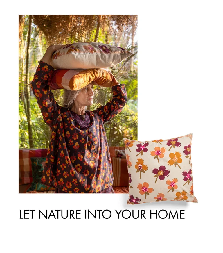 “Amandine” cushion cover in organic cotton