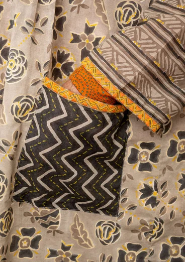 “Amber” artist’s blouse in organic cotton - limestone