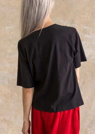 “Himla” organic cotton jersey top - black