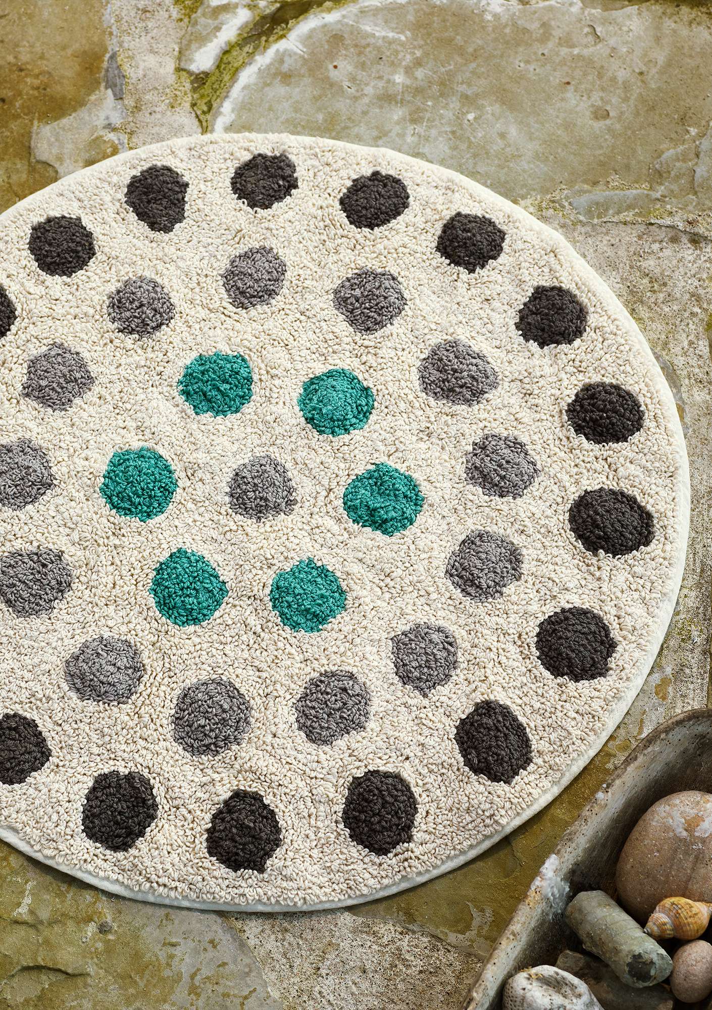 “Droppe” organic cotton bathroom mat unbleached thumbnail