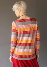 “Quiz” patterned lyocell/elastane top - pink salmon