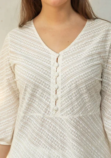 Geweven jurk "Eka" van biologisch katoen - amandelmelk