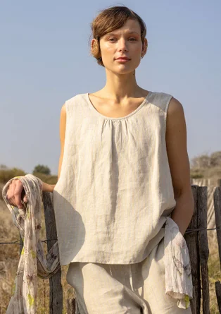 “Bifrost” woven linen tank top - natural