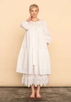Robe "Himawari" en coton biologique tissé - blanc cassé