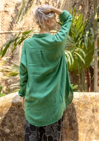 Tunique "Galapagos" en lin tissé - vert verre de mer