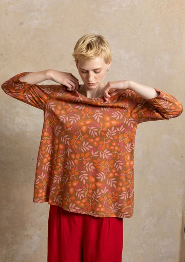 Top ”Ophelia” en jersey de coton biologique/modal - gland/motif