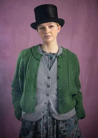 Strickjacke „Eternity“ aus Lammwollmischung - grasgrün
