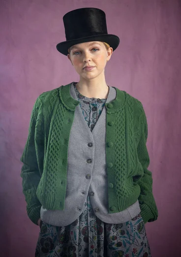 Strickjacke „Eternity“ aus Lammwollmischung - grasgrün