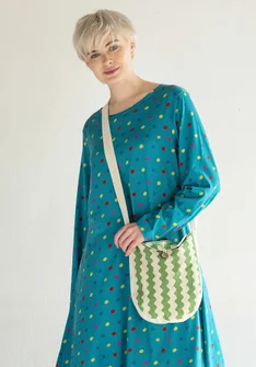 “Zigzag” patterned bag in organic cotton - cicada