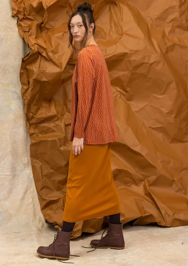 Long jersey skirt in organic cotton rib - lion