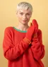 Moufles "Stripe" en alpaga mélangé (corail Taille unique)