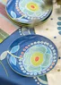 “Tulipanaros” ceramic plate (flax blue One Size)