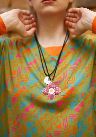 Robe tissée "Shiva" en coton biologique - poivre vert