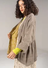 Vevd jakke «Bodil» i lin - muldvarp