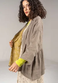 “Bodil” woven linen jacket - mole