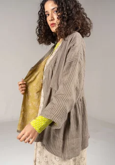 “Bodil” woven linen jacket - mole