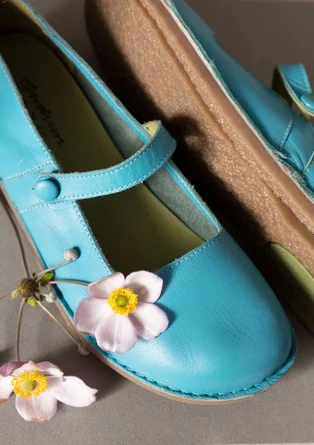 Babies en cuir nappa - turquoise