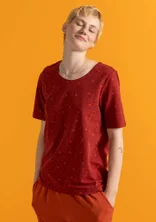 Jerseyshirt „Theia“ aus Bio-Baumwolle/Elasthan - dunkelachatrot-gemustert