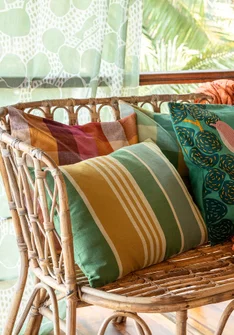 “Ecuador” organic cotton cushion, with filler cushion - salvia