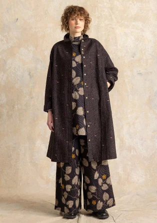 Gemustertes Kleid „Edefors“ aus Bio-Baumwolle - dunkelerde