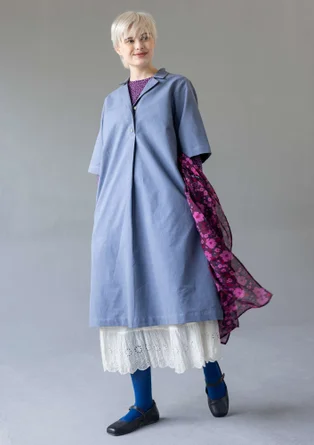 Blusenkleid aus Baumwolle/Leinen - hellcarbon