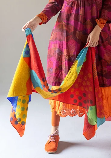 “Kaan” woven shawl in wool - rosehip