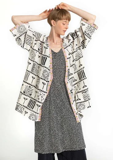 Kimono "Aditi" i hør - vanilje