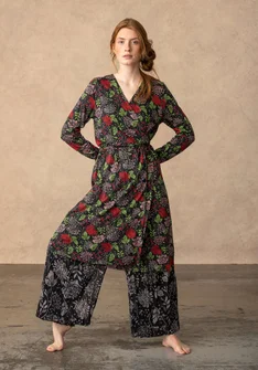 Robe "Krysantemum" en jersey de coton biologique/modal - noir