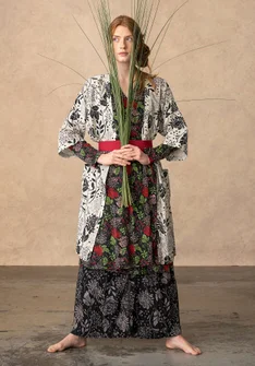 Kimono "Ayaka" en coton biologique - plumes