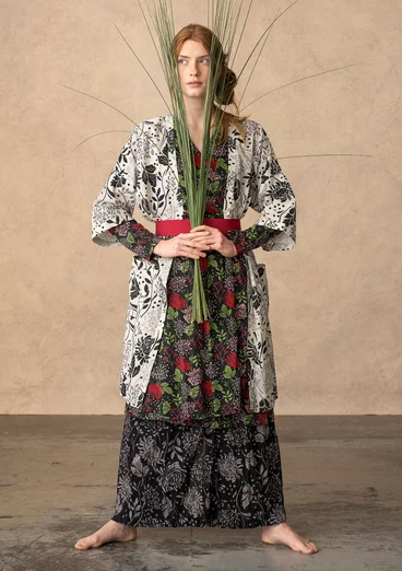 Kimono "Ayaka" en coton biologique - plumes