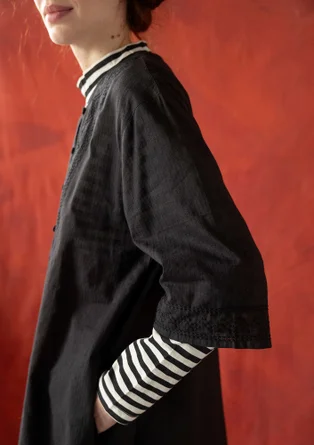 “Wanja” woven organic cotton dress - black