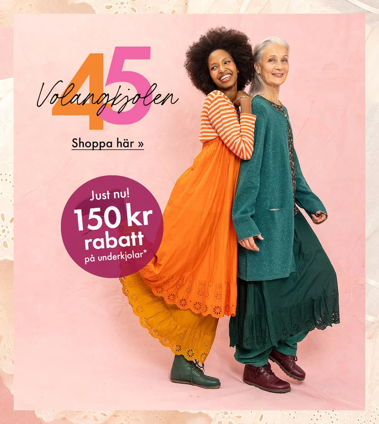 An animated gif of women wearing Gudrun Sjödén’s classic underskirts in different colours.  
