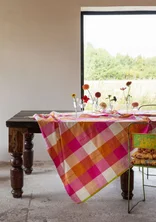 Nappe "Trellis" en coton biologique - pivoine foncé