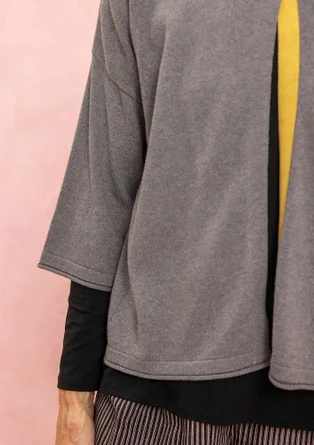 Gilet en coton biologique/laine avec teinture végétale - gris fer