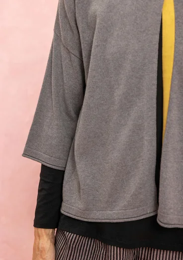 Gilet en coton biologique/laine avec teinture végétale - gris fer