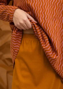 Long jersey skirt in organic cotton rib - lion
