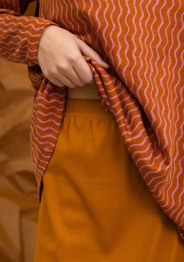 Long jersey skirt in organic cotton rib - lion