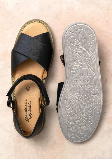 Nappa sandalen - zwart