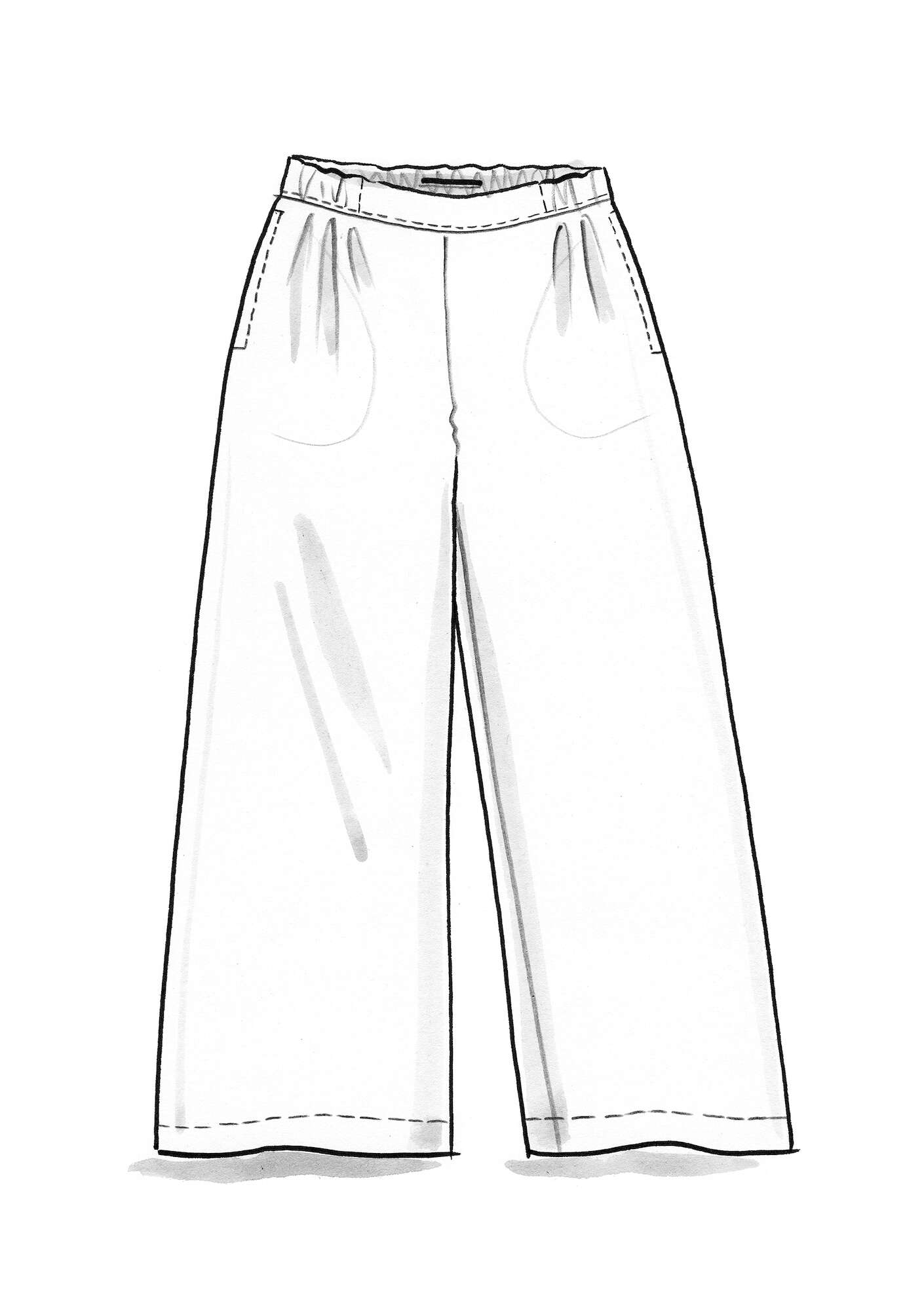 “Fiona” woven linen pants indigo