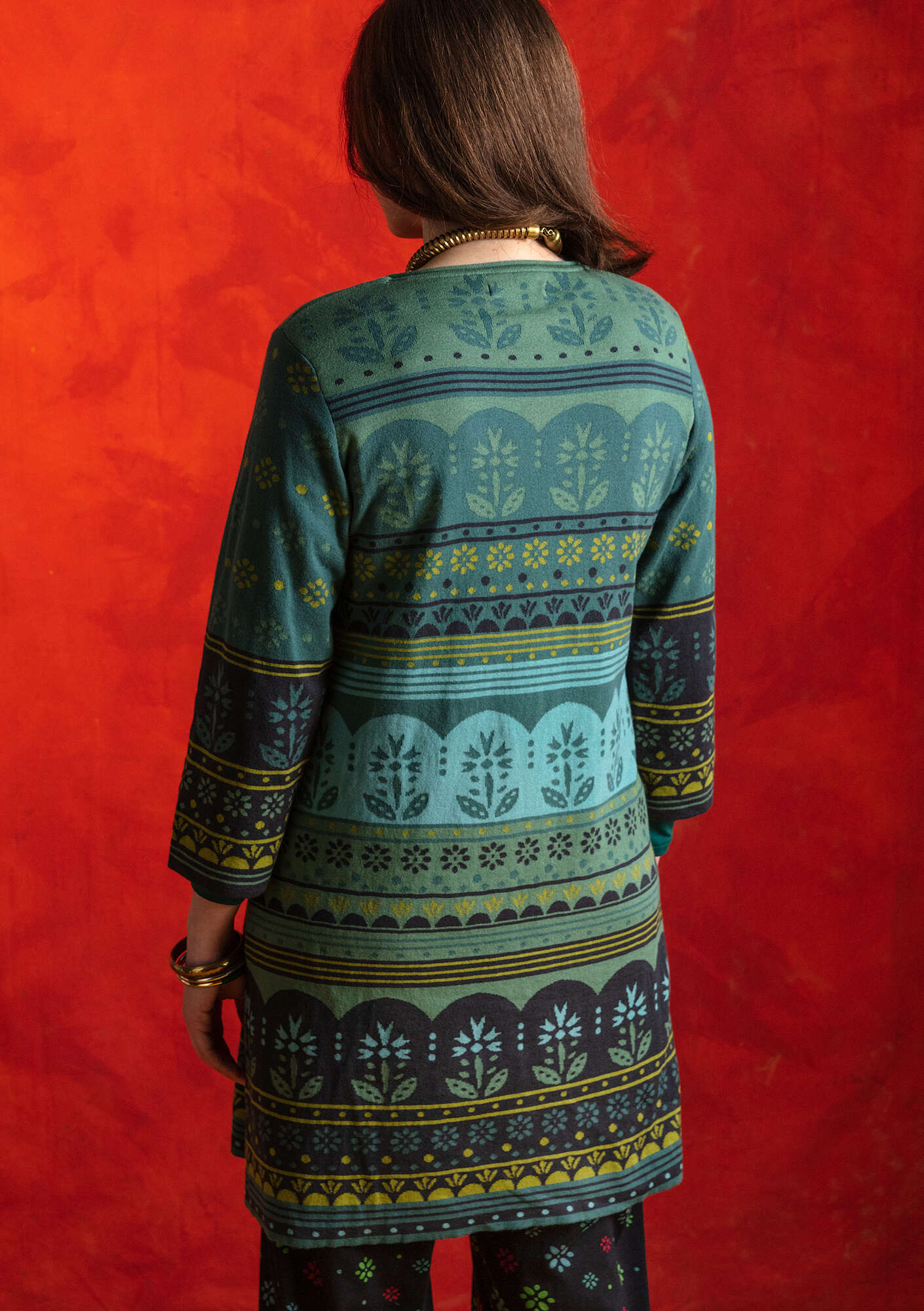 “Banaras” organic cotton knit tunic opal green thumbnail