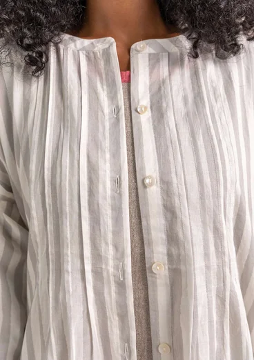 Robe "Serafina" en tissu de coton biologique - gris éléphant/motif