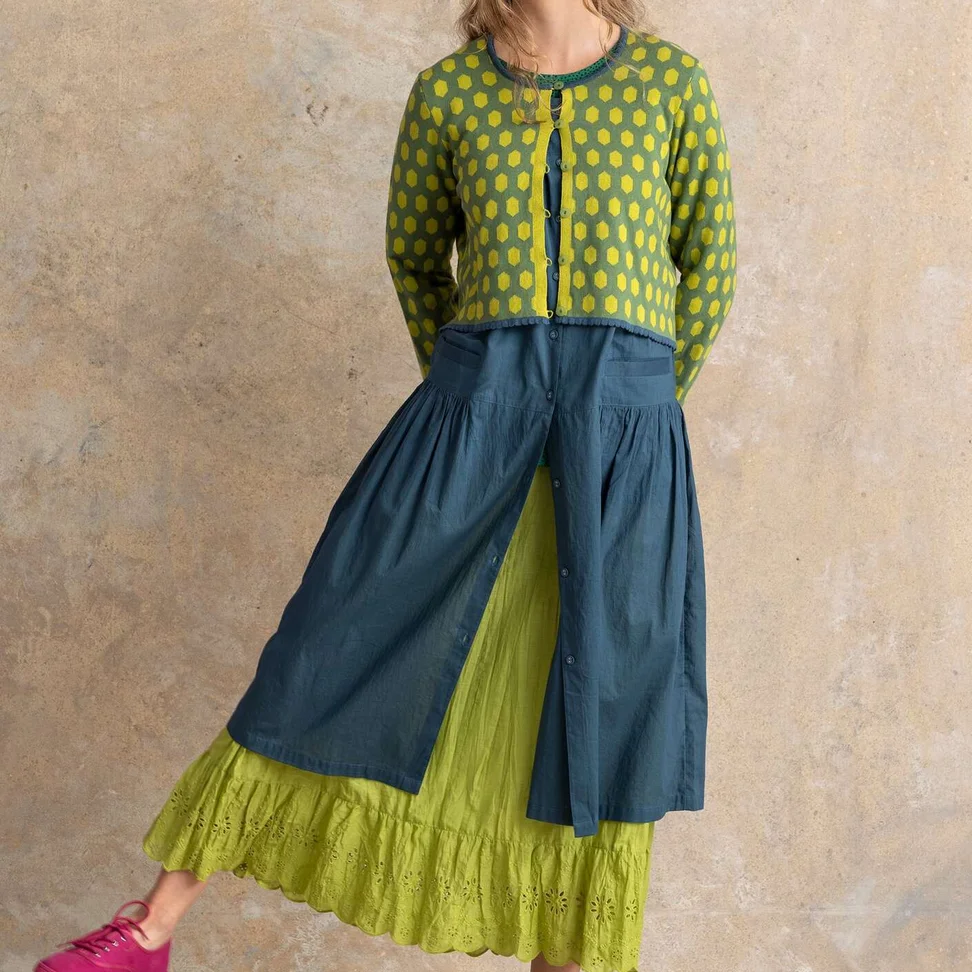 Strickjacke „Vendela“ aus Bio-/Recycling-Baumwolle - rosmarin