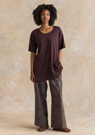Jerseytunika „Himla“ aus Bio-Baumwolle - dunkelaubergine