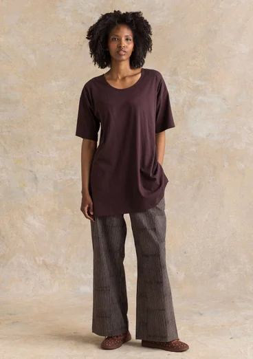 Jerseytunika „Himla“ aus Bio-Baumwolle - dunkelaubergine