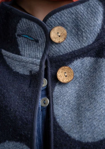 “Stone” coat in a woven wool blend - ink blue