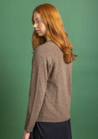 Cardigan in wool - potato melange