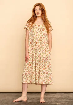 Jerseykjole "Primrose" i økologisk bomuld - lys sand